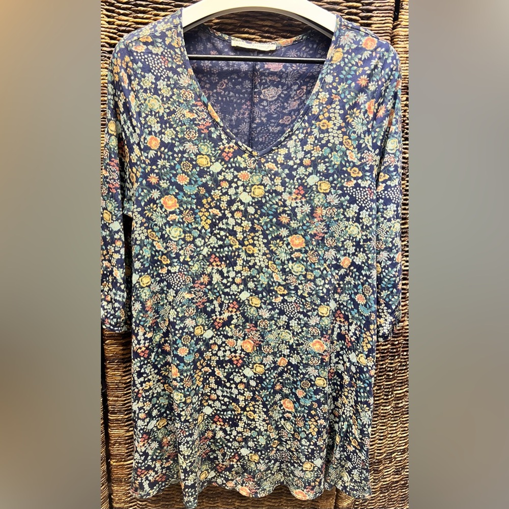 Peruvian Connection Floral‎ Long Top- Size: Large